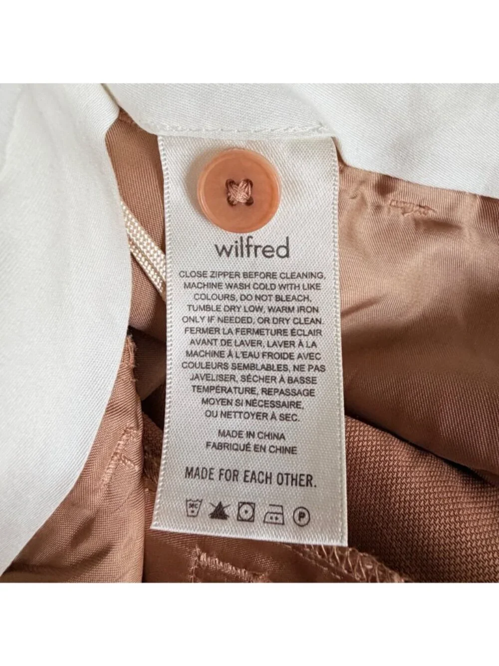 Wilfred The Effortless Pant Linen Blend Camel/Tan Size 8
